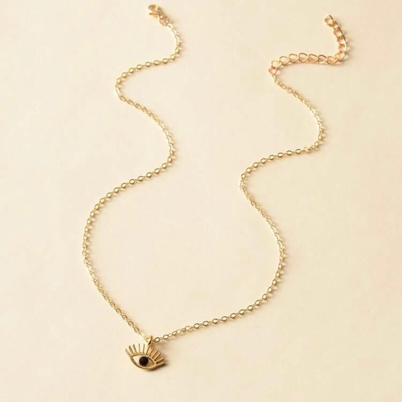Gold evil eye pendant necklace - Picture 2 of 3